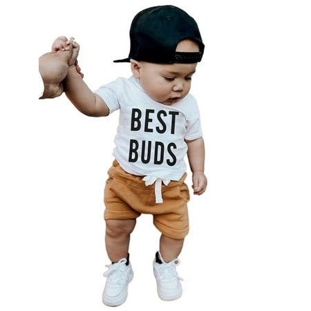 

Ma&Baby Newborn Baby Boy Summer Clothes Casual Short Sleeve T-Shirt Tops and Elastic Shorts Set Outfit