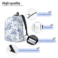 thumbnail image 3 of Disketp Rose Flowers print Canvas Backpack Lightweight Travel Daypack Student Rucksack Laptop Backpack-, 3 of 5