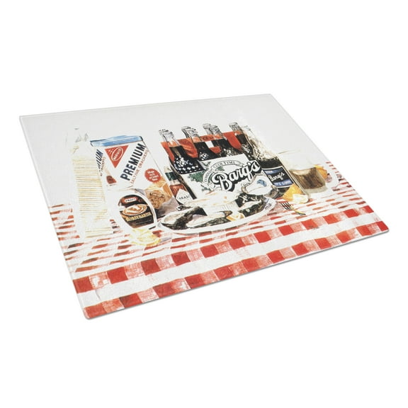 Carolines Treasures 1004LCB Barqs oysters Glass Cutting Board Large 12H x 16W multicolor