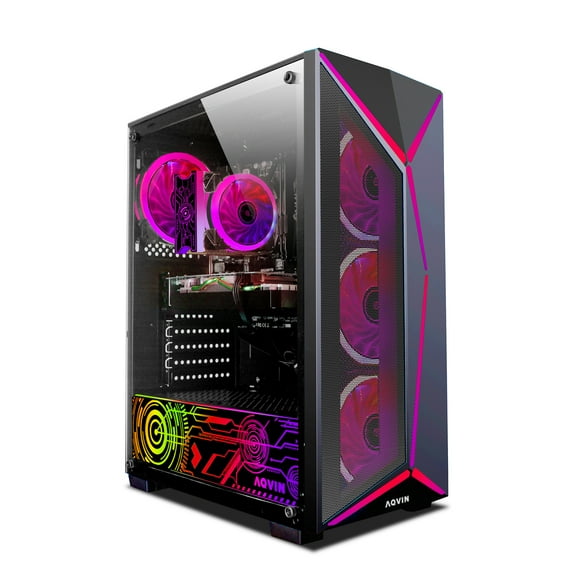 AQVIN Prebuilt Gaming PC Tower, GeForce GTX 1660 Super 6GB, Intel Core i7 Processor, 32GB DDR4 RAM, 2TB SSD, Gaming Keyboard & Mouse, Windows 11 Pro