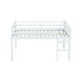 thumbnail image 6 of Solid Wood Full Loft Bed Frame with Storage Space and High guardrail, Platform Bed Frame with Ladder and Strengthened Slats, Low Height Design, No Box Spring Needed, White, 6 of 8