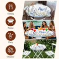 thumbnail image 6 of Blue Spring Floral Round Tablecloth 55-60 Inch Round Fitted Table Cloth with Elastic Edge, Elegant Butterfly Summer Botanical Waterproof Table Cover Protector for Outdoor Picnic Party Dining, 6 of 6