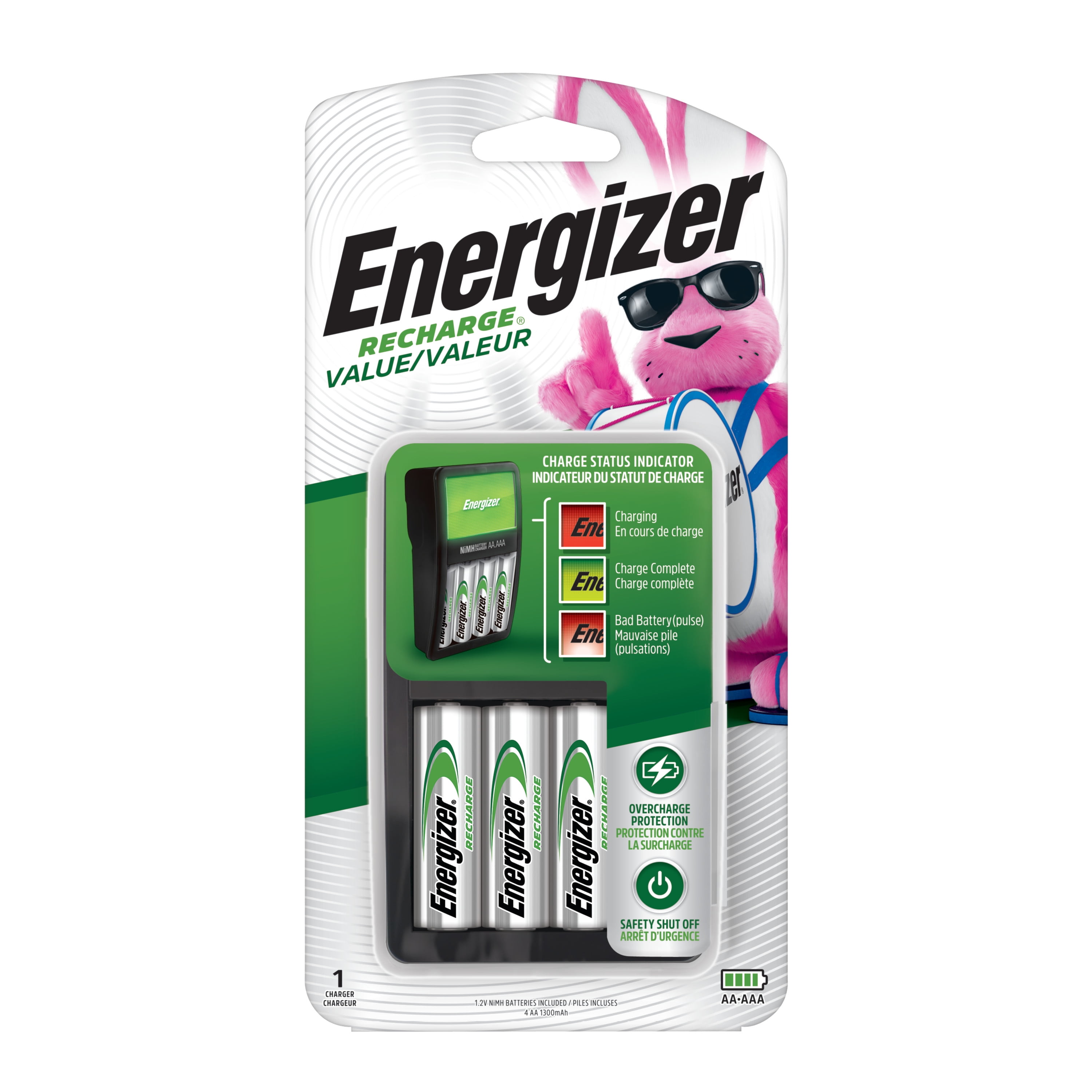 Energizer Recharge Value Charger for NiMH Rechargeable AA Batteries -