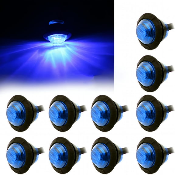 MELIVO 10X 3/4" Led Clearance Side Marker Trailer Lights Side Marker Lights