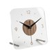 thumbnail image 5 of Reloj de Mesa Escritorio Moderno Reloj Decorativo Cuadrado Reloj de Acrílico Madera Metal Silencioso Adecuado para Dormitorio Sala de Estar, 5 of 9