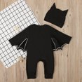 thumbnail image 5 of Odeerbi Baby Girls Boys Clothes Baby Rompers Toddler Black Cotton Bat Sleeve Cute Hat Jumpsuit Suit, 5 of 8