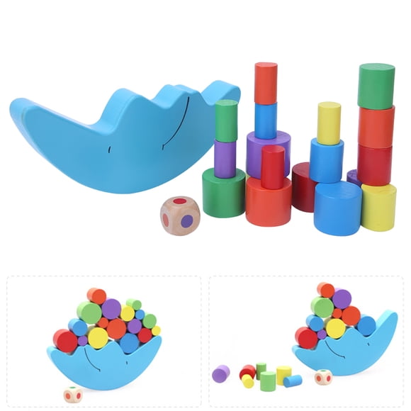 Bloques De Equilibrio Coloridos Lindos Seguros Del Aspecto De La Luna De Los Bloques, Bloques De Madera, Juguete Del Juego Para El Niño Del Bebé