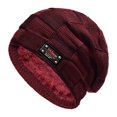thumbnail image 2 of Baberdicy Men Knit Beanie, Beanie for Men Winter Hats for Guys, Cool Lined Knit Warm Thick Skully Stocking Binie Hat, Solid Color Design for Cold Weather Protection Burgundy, 2 of 6