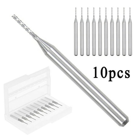 

10pcs 1mm Carbide End Mill Engraving Machine Bit For PCB Machine 1/8Inch Shank