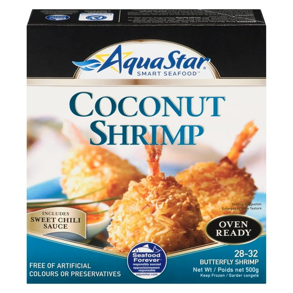 Crevettes à la noix de coco Aqua Star 28 a 32 Crevettes Papillon, 500g