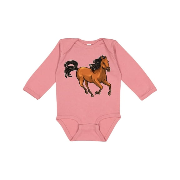 Inktastic Wild mustang horse galloping Boys or Girls Long Sleeve Baby Bodysuit
