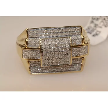 3 CT Round Cut White Men Moissanite Engagement Pinky Ring 14k Yellow Gold Plated