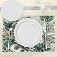 thumbnail image 3 of Ambesonne Teal Place Mats Set of 4, Modern Urban Jungle Leaves, Standard Size, Sea Green Pale Mustard, 3 of 5