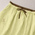 thumbnail image 3 of Womens Linen Skirt Cotton Maxi Skirt Casual Flowy Swing Elastic High Waist A-Line Split Long with Pockets, 3 of 9