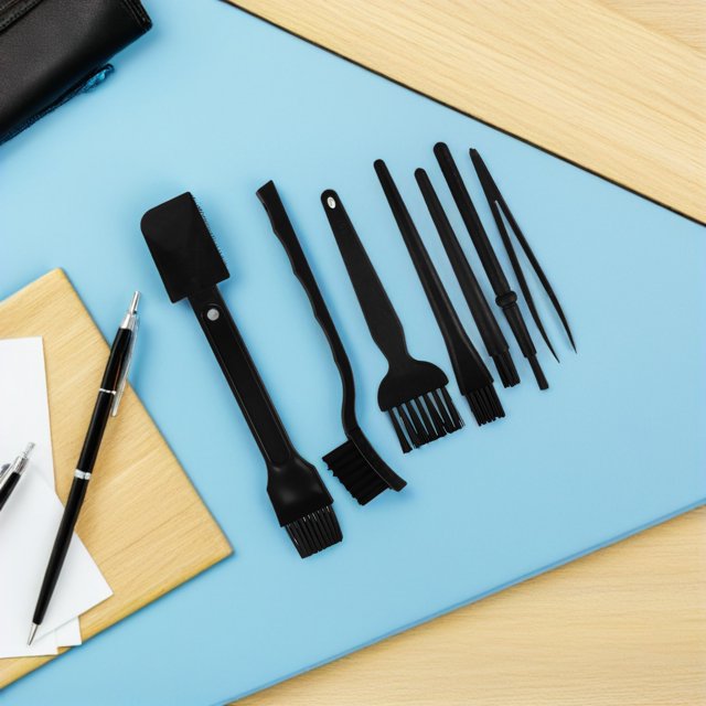 PAMINGONO 2Jgo Conjunto De Cepillos Para Mantenimiento De Laptops Y Teclados En Color Negro Antiestático