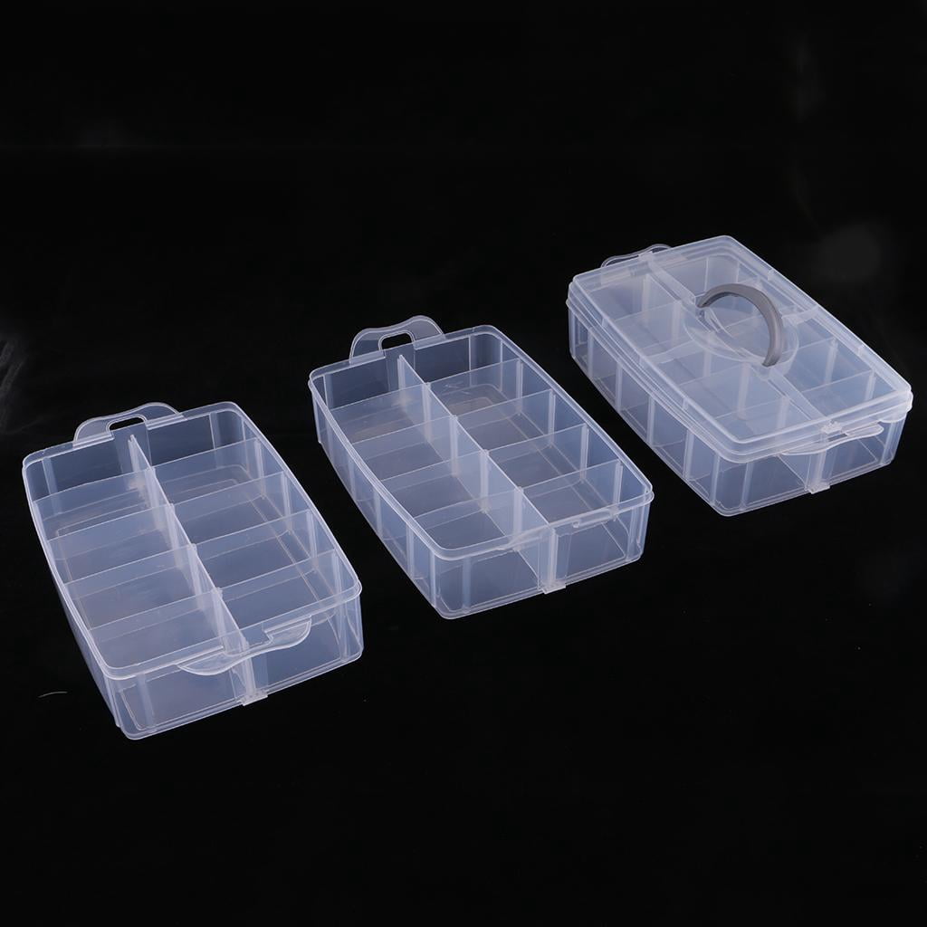 GUOOL 3X 3 Layer 30 Slots Plastic Jewelry Tool Box Beads Holder Storage Box Organizer