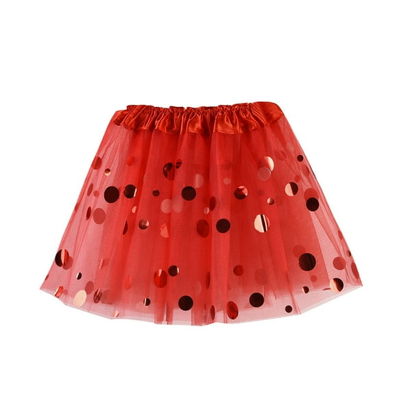 Mepaouo Girls' Polka Dot Tutu Glitter Ballet Layer Tulle Dance Skirts Rave Party Years 3-8