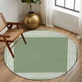 thumbnail image 3 of Cameo Brown Greek Key Large Area Rugs for Bedroom Living Room, Soft Non Slip Carpet Bedside Rug, Geometric Greece Ancient Farmhouse Geo Round Floor Cover Kitchen Accent Rug 5' for Dining Room/Office, 3 of 9