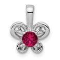 thumbnail image 1 of 925 Sterling Silver Created Ruby Necklace Charm Pendant Birthstone July, 1 of 8