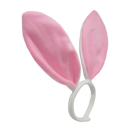 Pink White Easter Bunny Rabbit Ears Soft Headband Halloween Costume Accessory