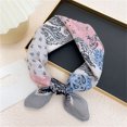thumbnail image 2 of WREESH Womens Elegant Hair Scarf Fashion Small Square Scarf Silk Scarf Headbands Hairbands Printed Scarf Decorative Neck Scarf Gray, 2 of 2