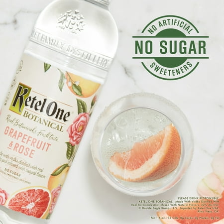 Ketel One Botanical Grapefruit & Rose Vodka Distilled With Real Botanicals And Infused With Natural Flavors, 750 mL, 30% ABV