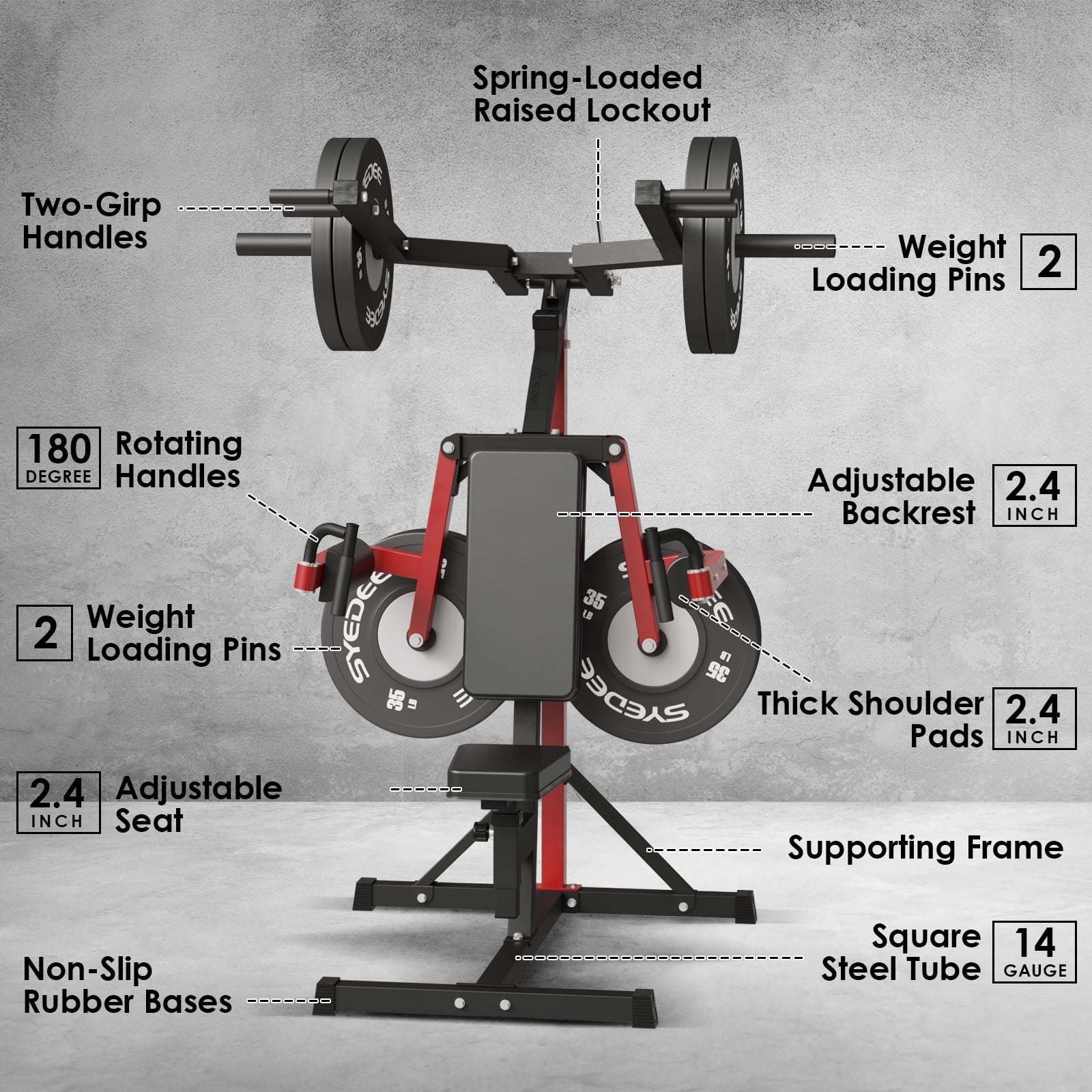 Syedee Plate Loaded Deltoid and Shoulder Press Machine with Adjustable Seat and Backrest, 800 Weight Capacity Upper Body Machine for Shoulder Muscle