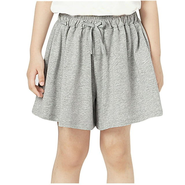 Odeerbi 8-14 Años Niñas Verano Pantalones Cortos Algodón Workout Athletic Deportes Pantalones Cortos Pierna Ancha Lindo Casual Transpirable Pantalones Cortos
