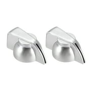 Unique Bargains 6.4mm Shaft Hole Tuning Knob Cap Effect Potentiometer Knob with Set Screw, Silver Tone 2 pcs