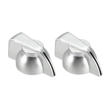 Unique Bargains 6.4mm Shaft Hole Tuning Knob Cap Effect Potentiometer Knob with Set Screw, Silver Tone 2 pcs