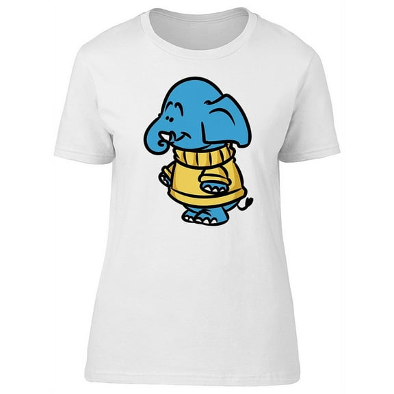 Cute Elephant With A Sweater Tee Women's -Image by Shutterstock