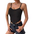 thumbnail image 1 of Camiseta sin mangas de punto con tirantes finos, camisola de punto acanalado para mujer, camiseta sin mangas de punto acanalado de corte entallado, camisola de corte entallado de calidad profesional, 1 of 6