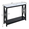 thumbnail image 3 of Convenience Concepts Oxford Console Table with Shelf, White Faux Marble/Black, 3 of 4