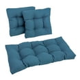 thumbnail image 2 of Square Spun Polyester Outdoor Tufted Settee Cushions (Set of 3)-Color:Emerald, 2 of 5