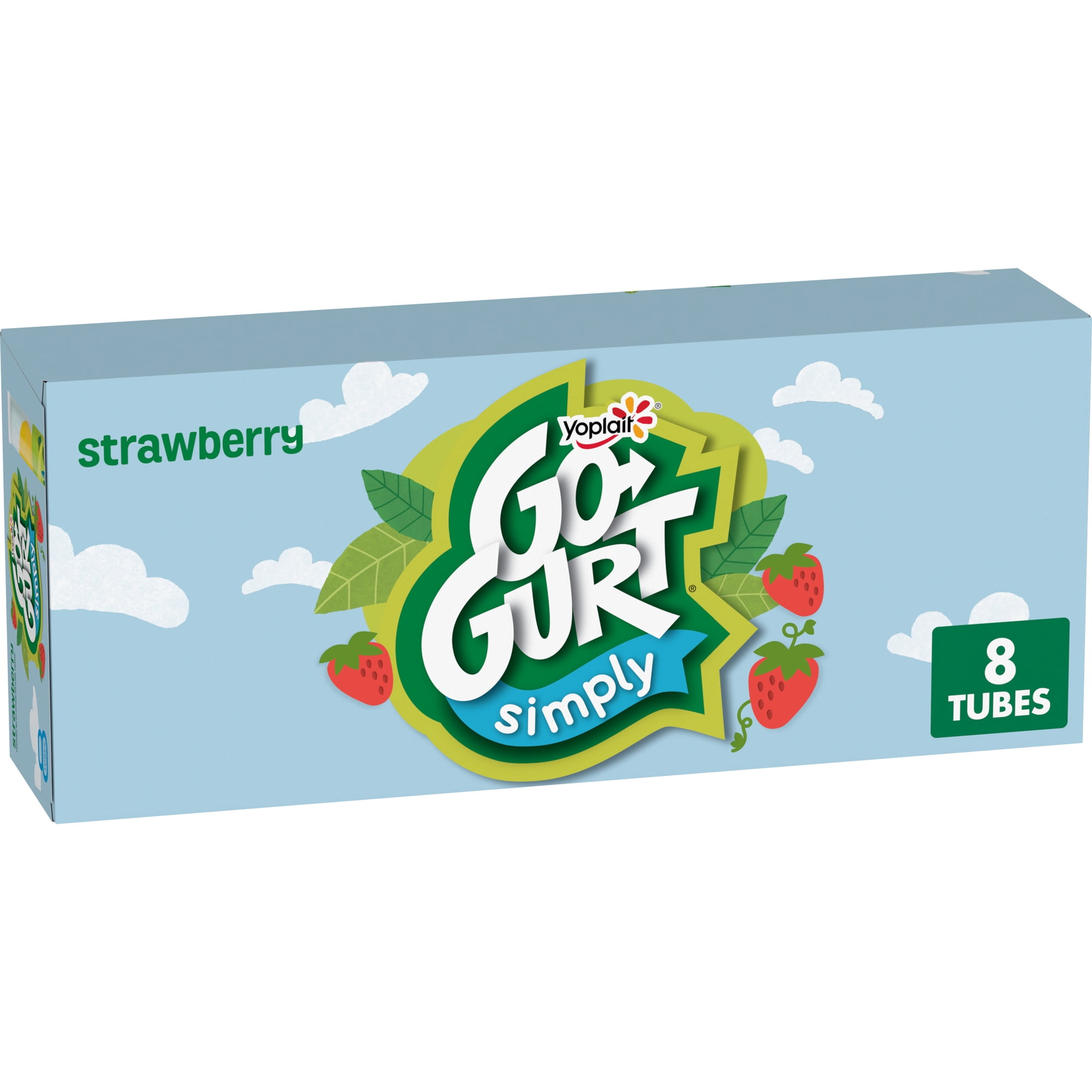 Simply Go-GURT Strawberry Kids Low Fat Yogurt, Gluten Free, 2 oz Yogurt Tubes (8 Count)