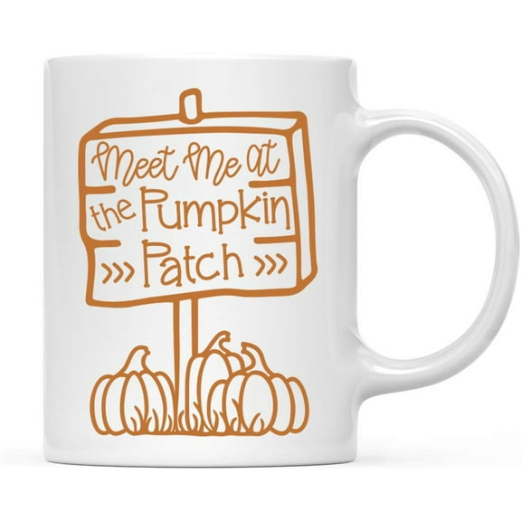 Koyal Wholesale Fall Autumn Season 11oz. Coffee Mug Gift, Meet Me at Pumpkin Patch, 1-Pack