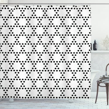 Ambesonne Black and White Shower Curtain, Geometric Hexagons, 69"Wx75"L, Black and White