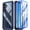 Blue/Clear, variant on Poetic Guardian Case for Galaxy A16 5G, [2 Front Frame] Full-Body Cover with Built-in Screen Protector, Black/Clear