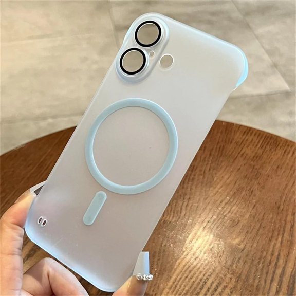 Slim Case for iPhone 16 15 14 13 Pro Max Plus 12 11 Magnetic Matte Frameless Hard Shockproof Cover,LightBlue,for iPhone 15