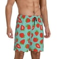 thumbnail image 2 of Fuzoiu Hand Drawn Strawberry Print Pajama Shorts for Men, Men's Pajama Bottoms,Mens Lounge Sleepwear,Pajama Pants with Pocket-Large, 2 of 6