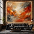 thumbnail image 6 of Abstract Earthy Strokes on Scraped Textured Layers, Calming Boho for Art Lovers, Modern Home Wall Decor, Housewarming Gift, Tapestry Wall Hanging for Bedroom and Living Room, 6 of 7