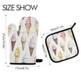 thumbnail image 2 of Yayeee Oven Mitts and Pot Holder Set of 2 Heat Resistant Kitchen Gloves Baking Hot Pad, Ice Cream Pattern, 2 of 5