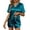Teal Blue, variant on Ekouaer Women Silk Pajamas Set Short Sleeve Satin Sleepwear V-Neck 2 Piece Loungewear