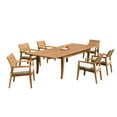 thumbnail image 4 of Grade-A Teak Dining Set: 6 Seater 7 Pc: 122" Atnas Rectangle Table And 6 Vellore Stacking Arm Chairs Outdoor Patio WholesaleTeak #51VL2807, 4 of 6