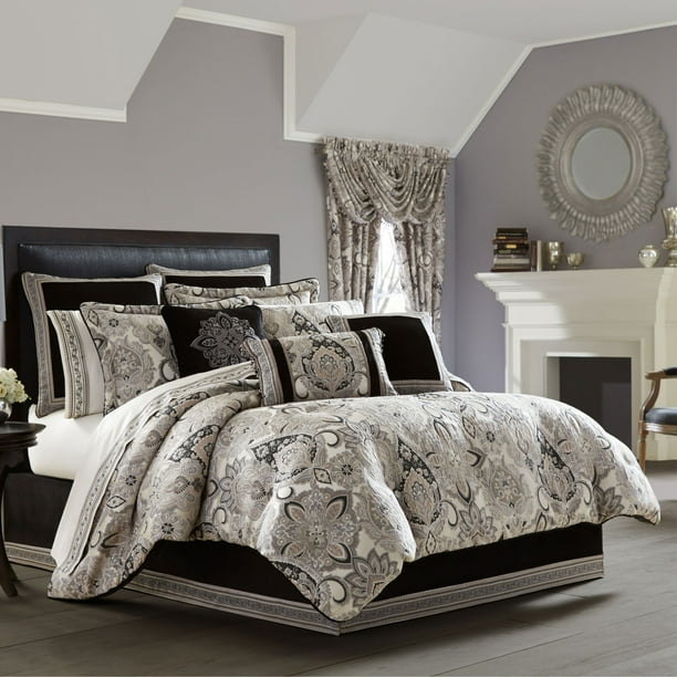 J Queen New York Guiliana King Comforter Set In Silver Com J Queen New York Guiliana King, Silver King Bedding Sets