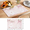 thumbnail image 6 of Cherry Blossom Rabbits Placemats Set of 4, Japanese Pink Cherry Floral Bunny Pink Non-Slip Place Mats Washable Table Mats for Kitchen Dining Table Decorations Indoor/Outdoor, 6 of 9