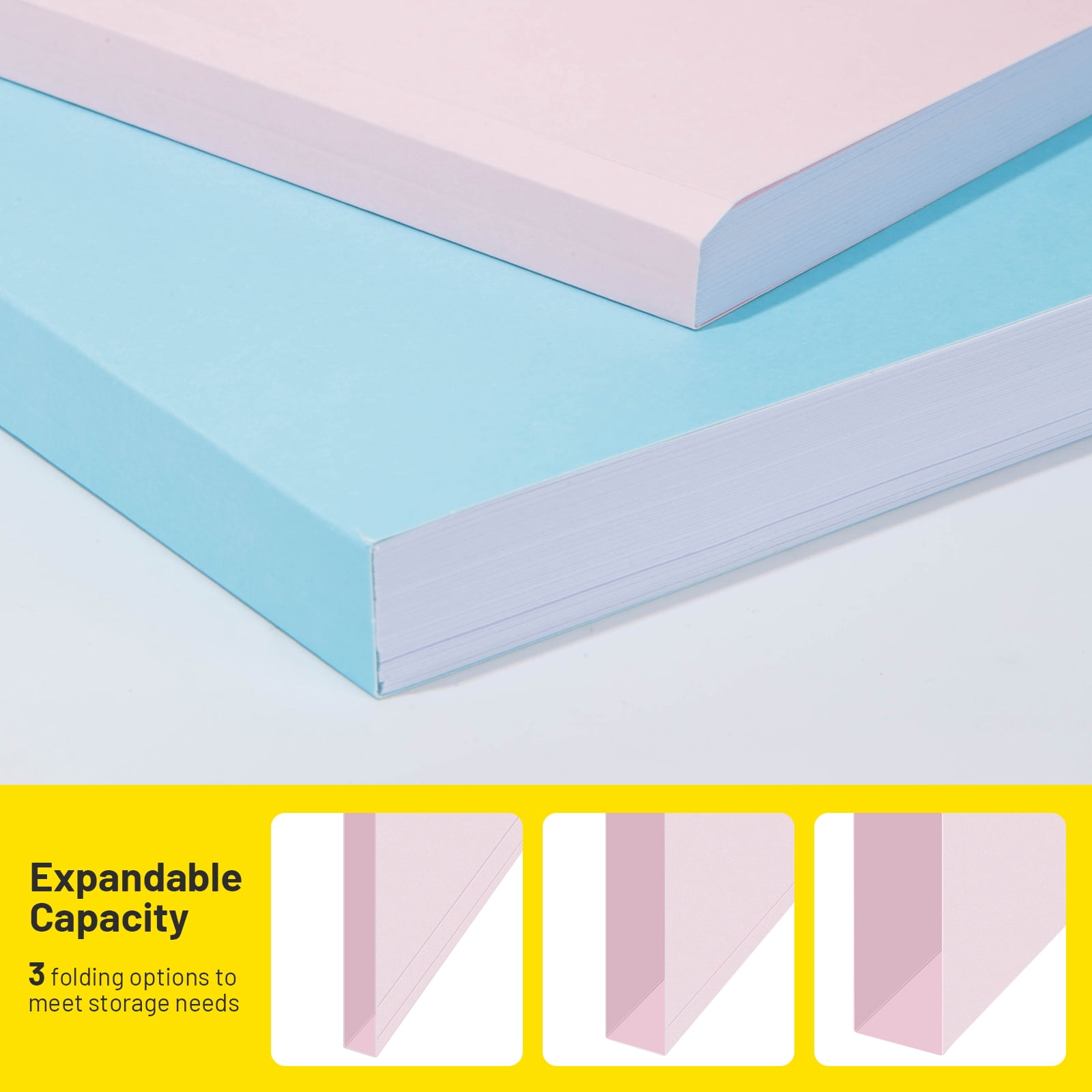 ViVin File Folder with 1/3 Cut Tabs, Fits Letter Size, 100 Pack, for School and Office(3nd Multicolored)