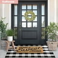 thumbnail image 5 of KaHouen Buffalo Plaid Rug 35.4"x 59", Buffalo Check Rug, Buffalo Plaid Outdoor Rug, Black and White for Indoor/Outdoor Front Porch Runner Layered Doormat/Entryway/Farmhouse, 5 of 9
