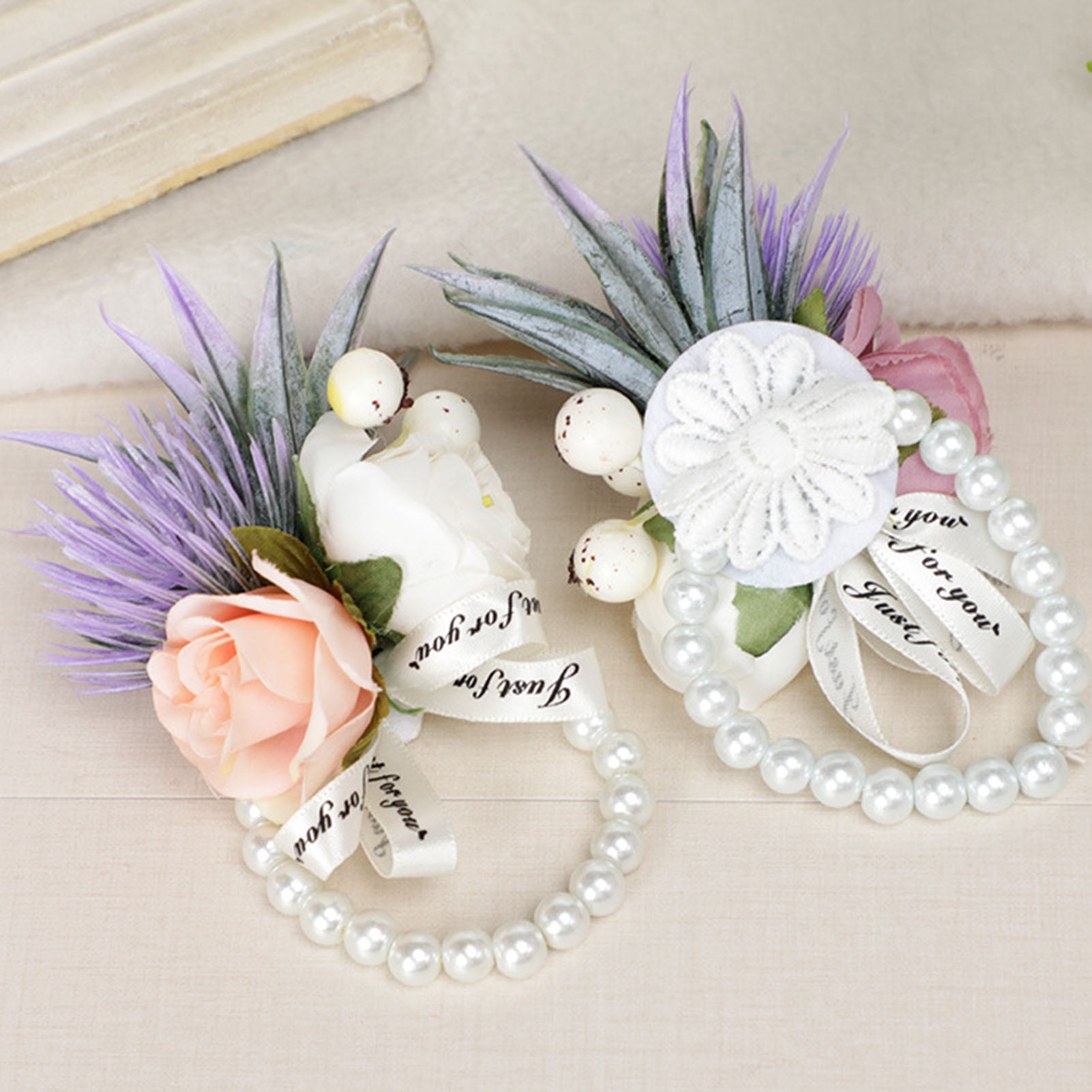 Amazon.com: Yumikoo Rose Flower Wrist Corsage Bracelets - Prom Wedding  Handmade Pearl Colorful Corsage for Women : Clothing, Shoes & Jewelry