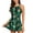 Green, variant on GaThRRgYP Womens Swimsuits on sales,Ladies Fashion Leaf Flower Print Sleeveless Frenulum Women Bikini One Piece Skirt Swimsuit
